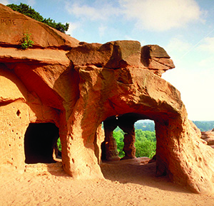 The sandstone caves at Kinver Edge, Staffordshire